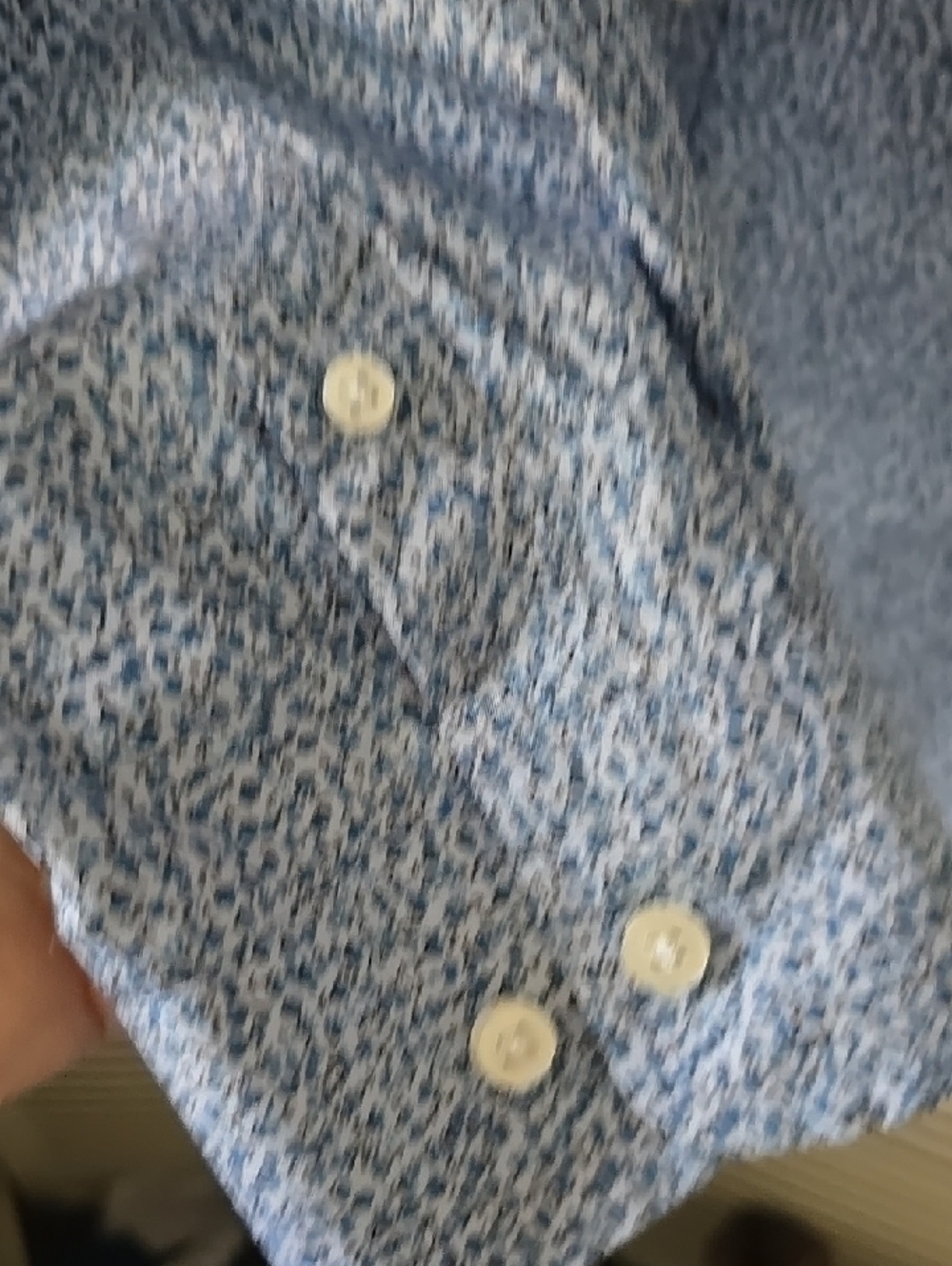 Egara Blue and White Patterned Casual Button-Down Shirt - Picture 4 of 4
